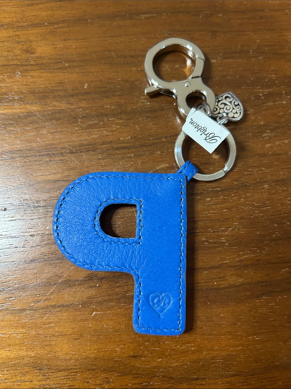 Brighton Blue Leather Keyring with Silver Accents - Picture 7 of 8